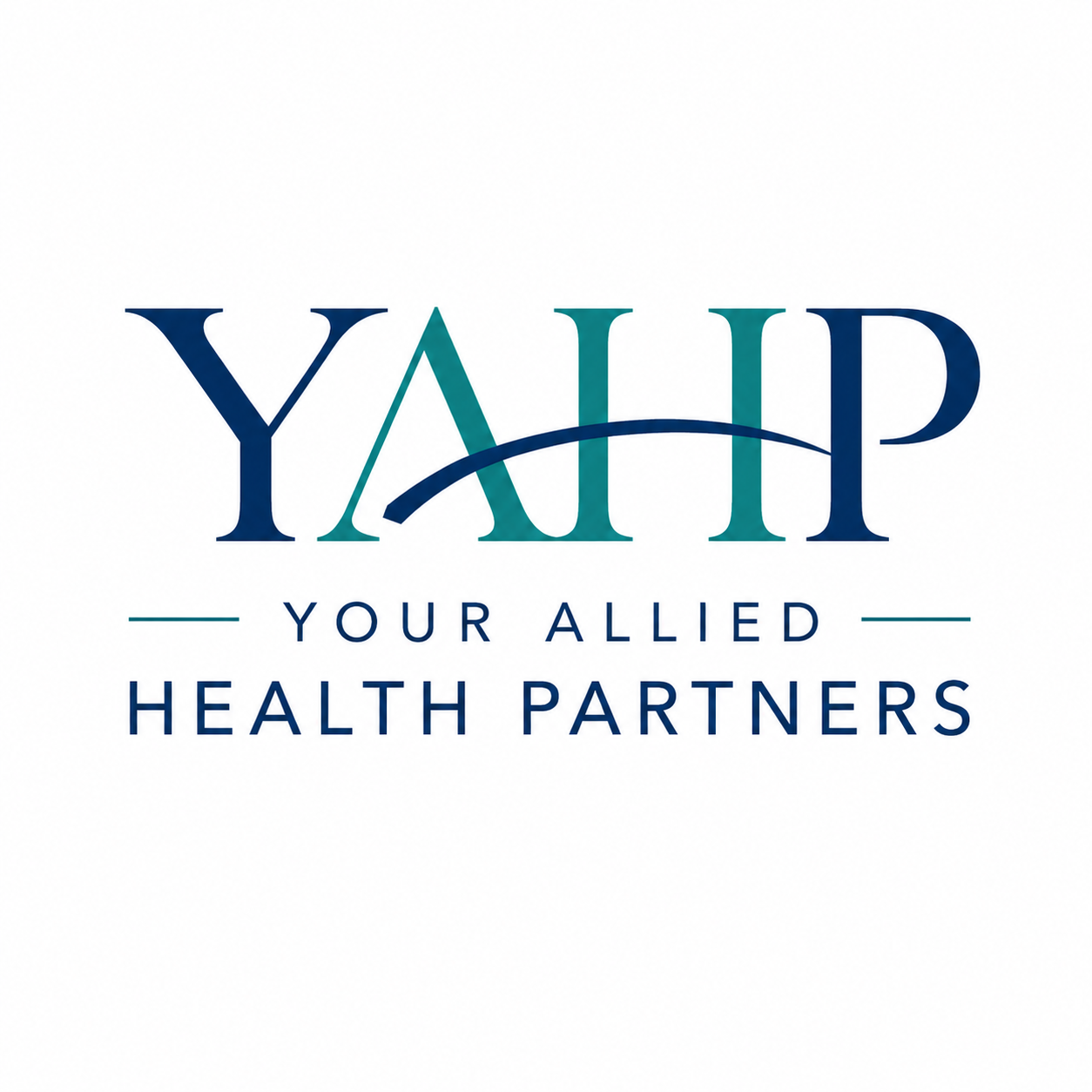 Logo for YAHY, Your Allied Health Partners, featuring stylized text with a swoosh.