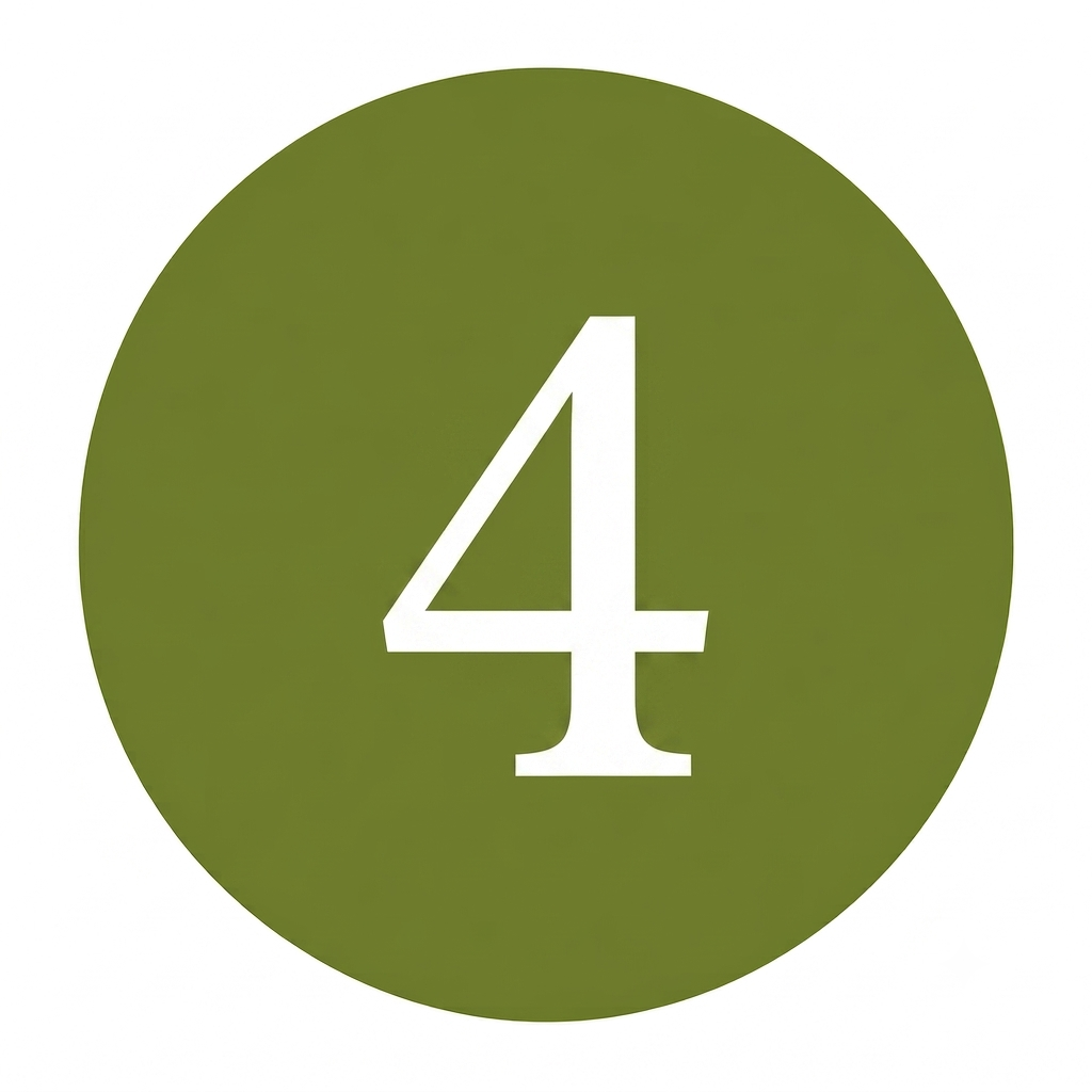 Green circular button with the number 4 in white text.