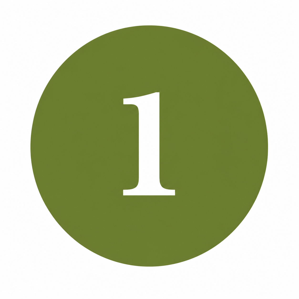 Green circle with the white number 1 in the center.