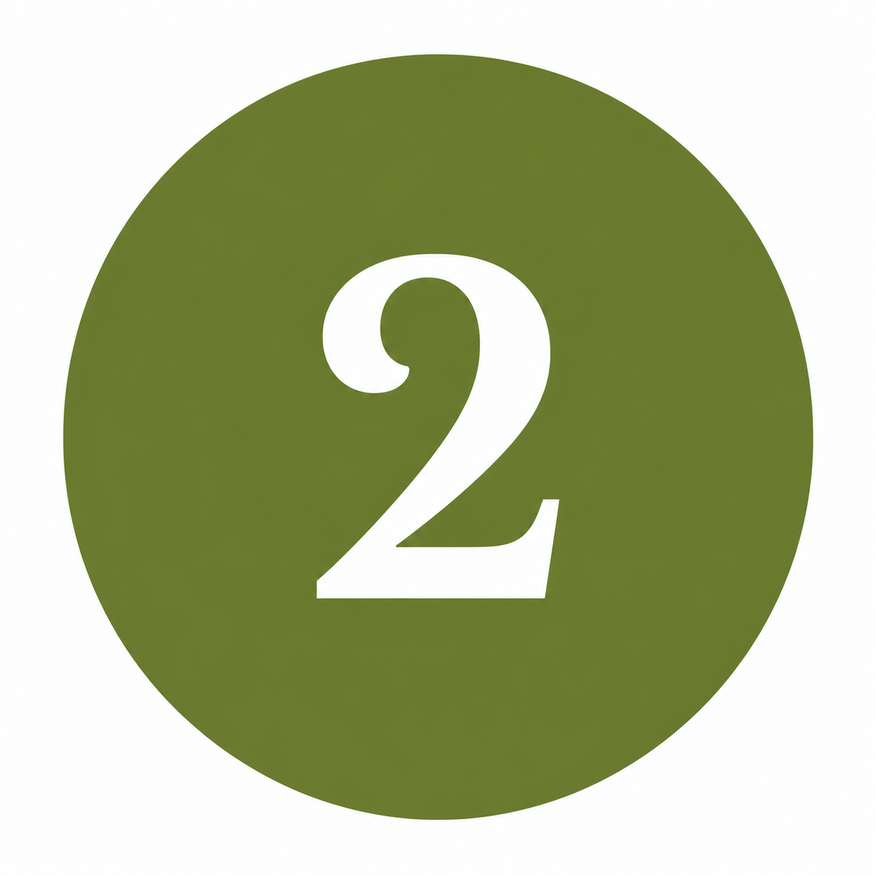 Number 2 on a green circular background.