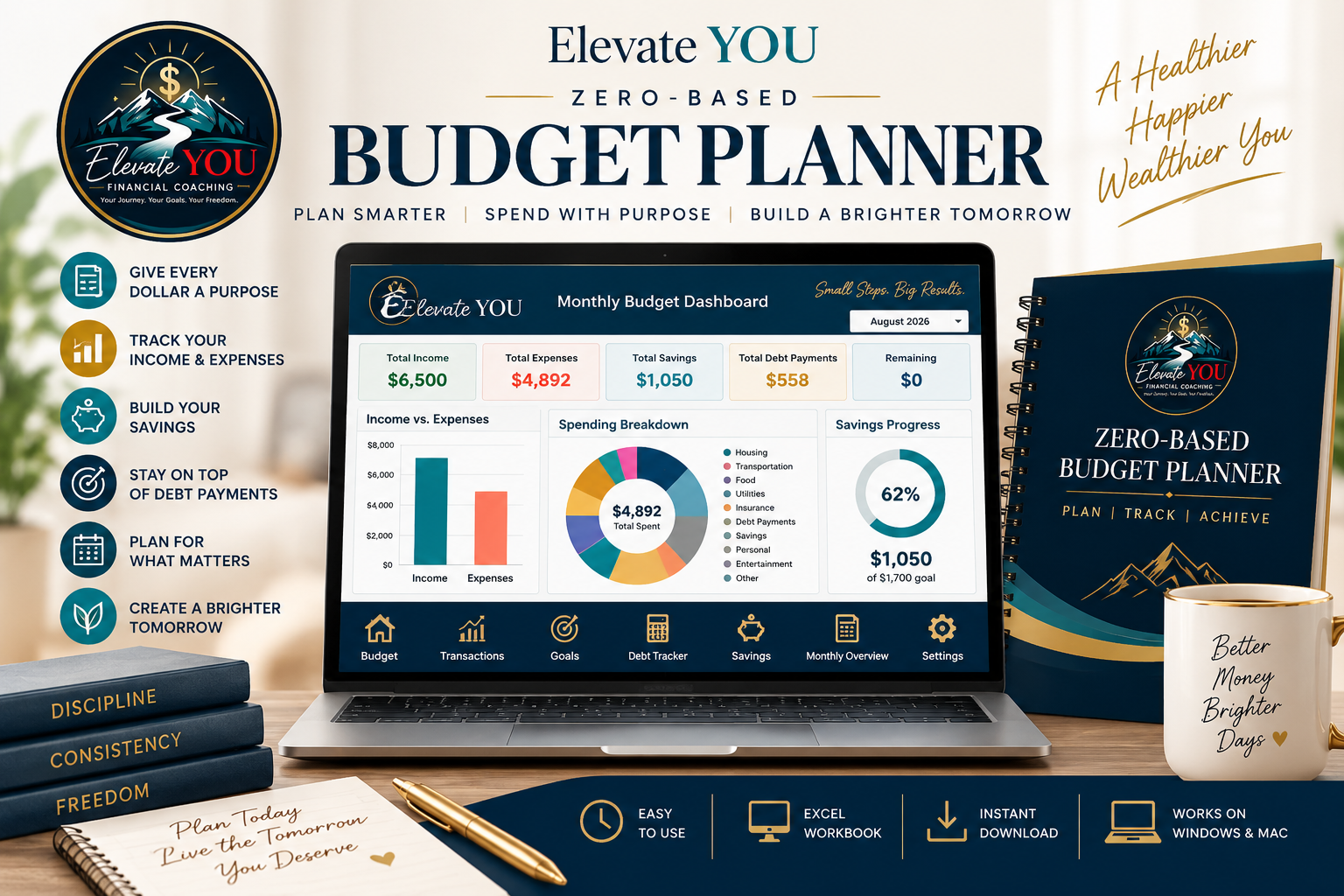 Elevate YOU Zero-Based Budget Planner™