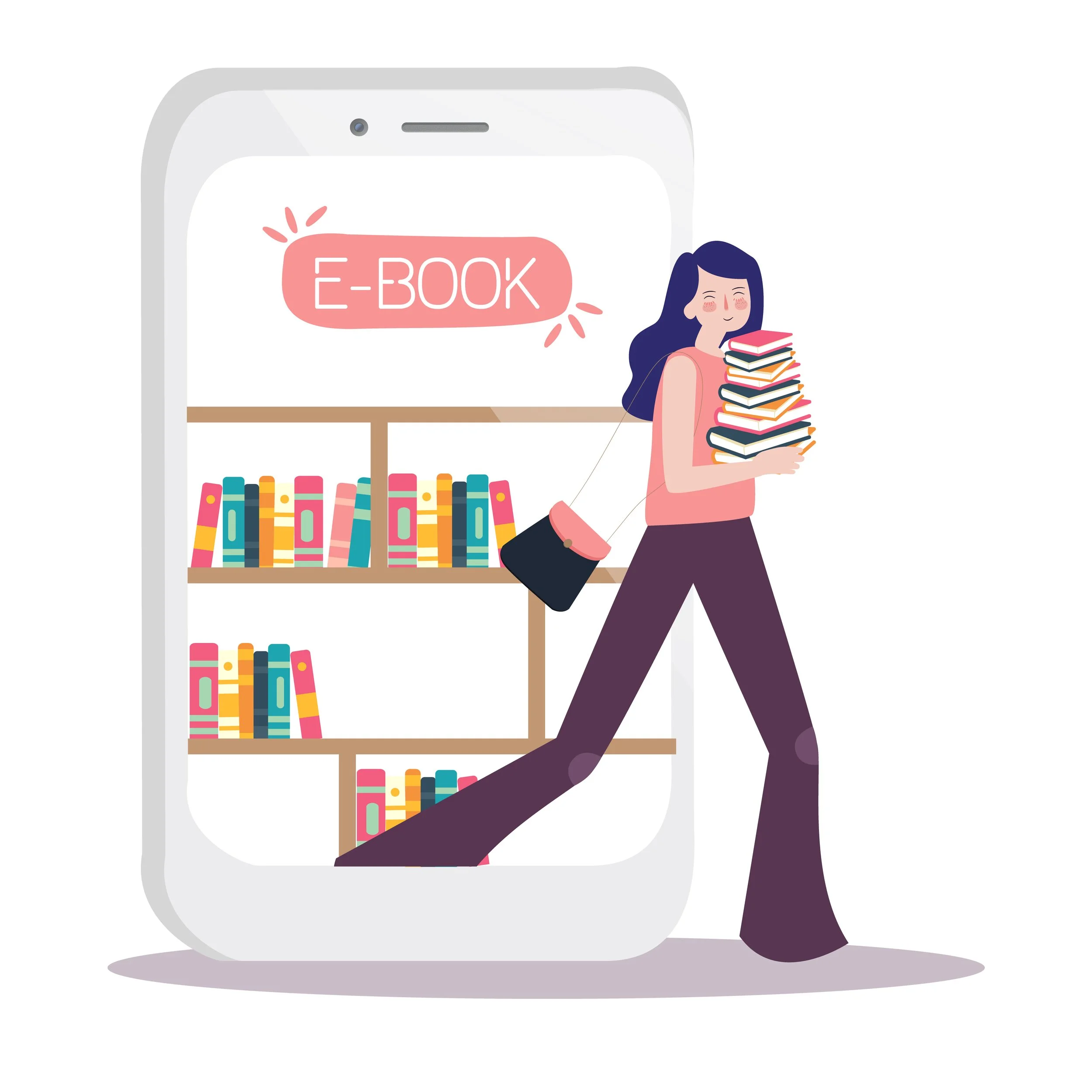 woman holding a stack of books