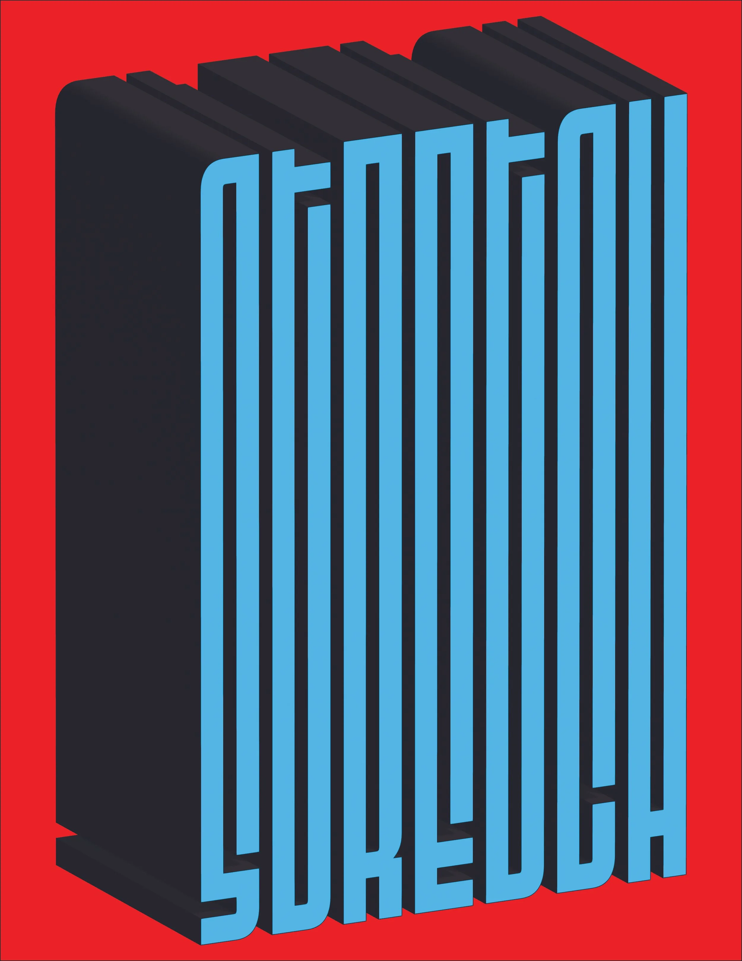3D text that reads 'JOURNEY' in blue with a black shadow, on a red background.