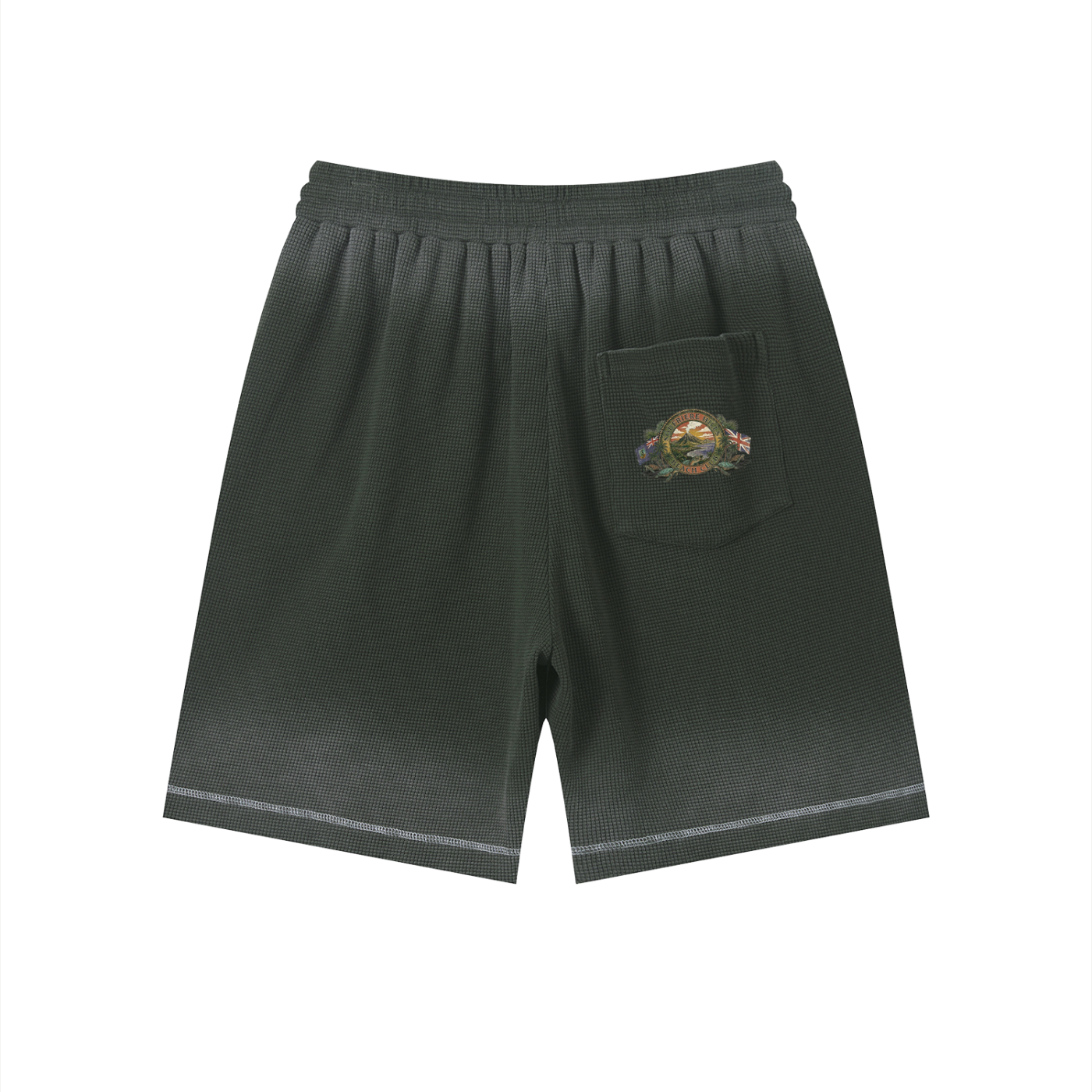 Unisex Sunfade Waffle Raw Hem Shorts-mockups-6.png