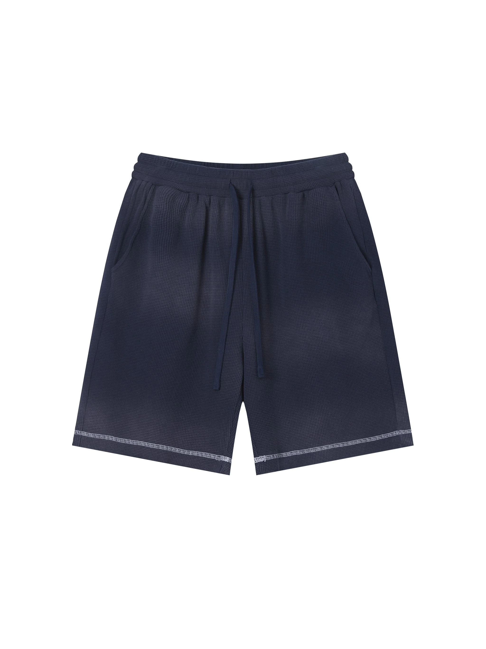 Unisex Sunfade Waffle Raw Hem Shorts-mockups-9.png
