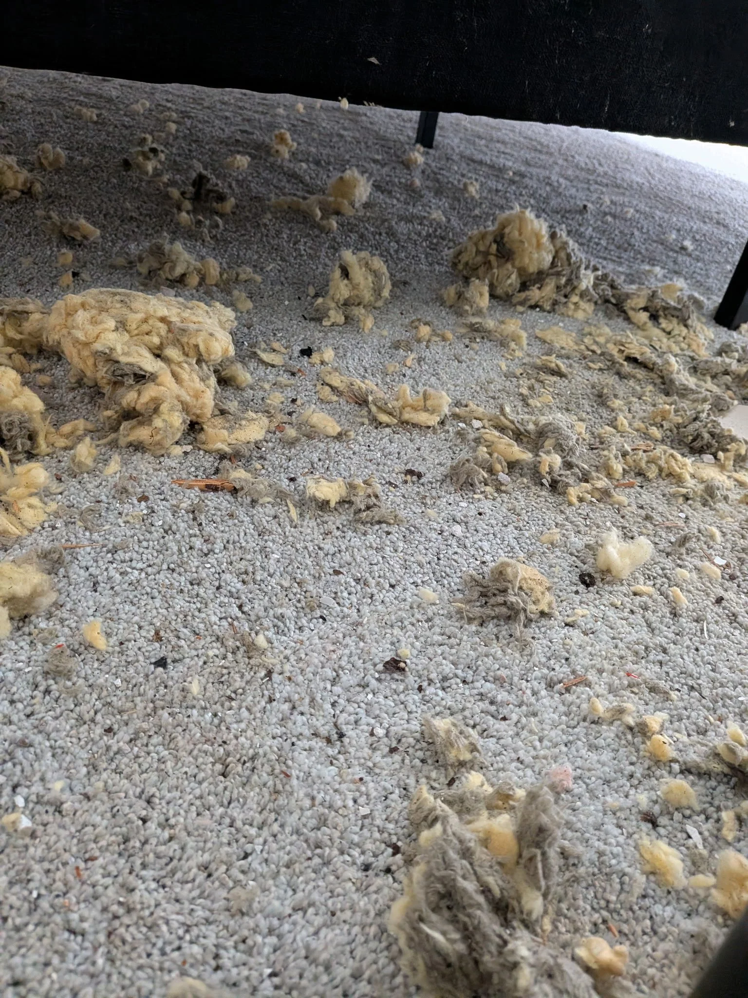 Debris after the ceiling fell