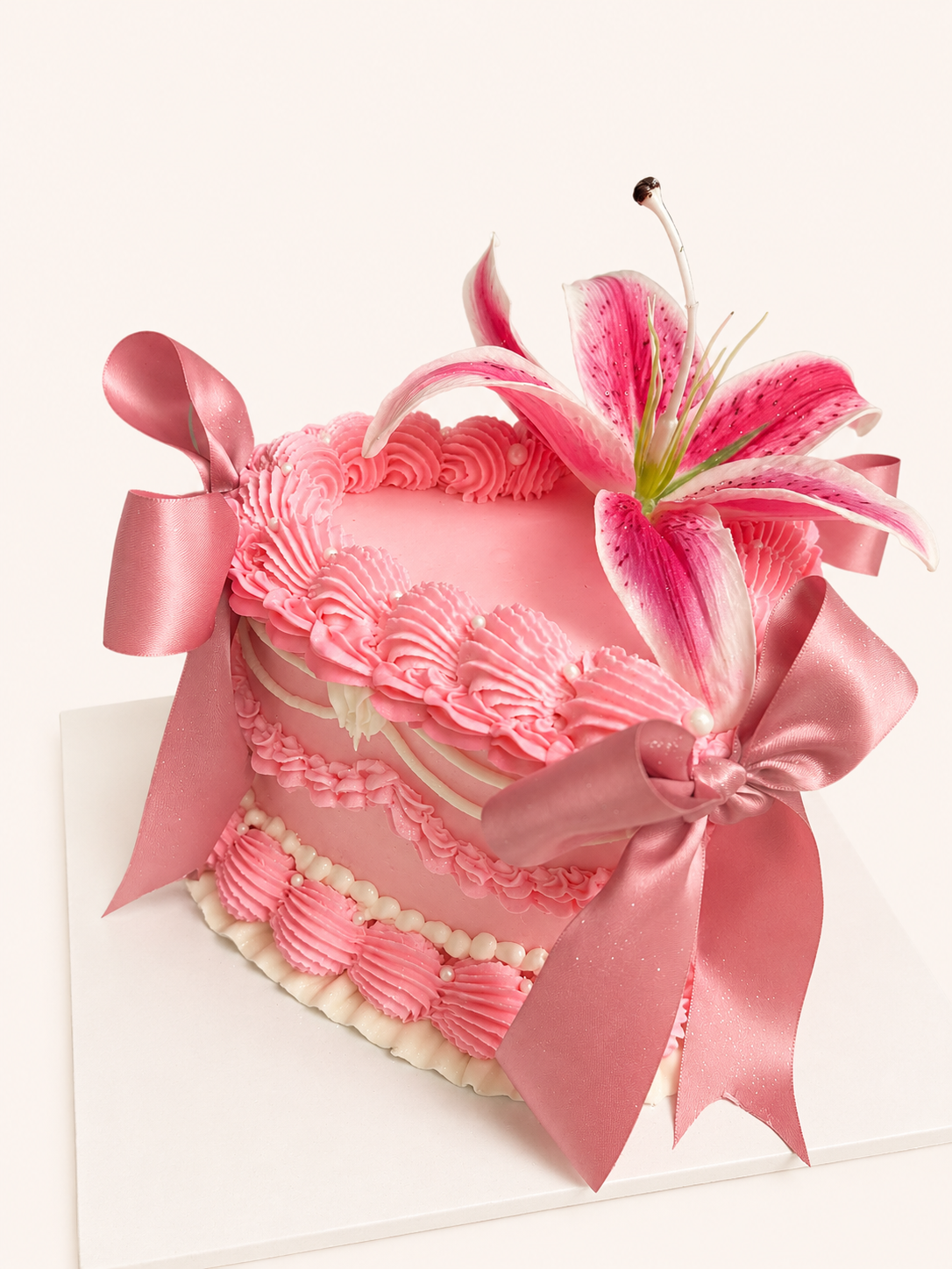 Vintage Pink Lily (6” 2 Layers)
