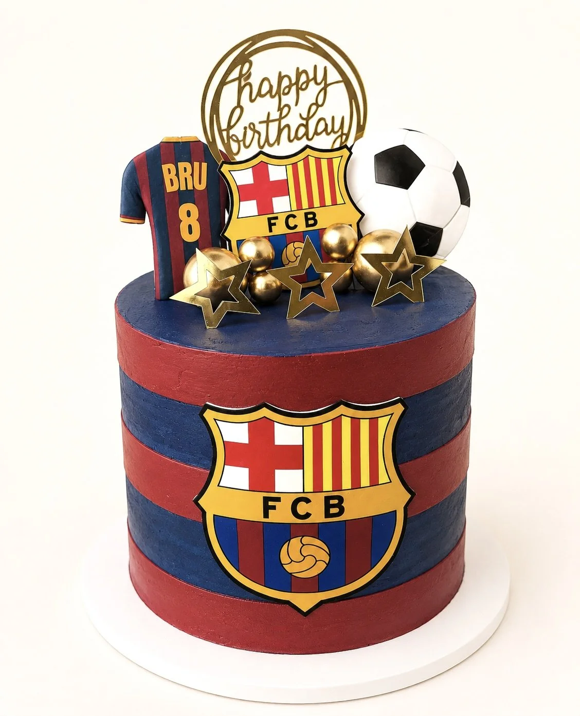 Barça Champions Cake (8" 3 Layers}
