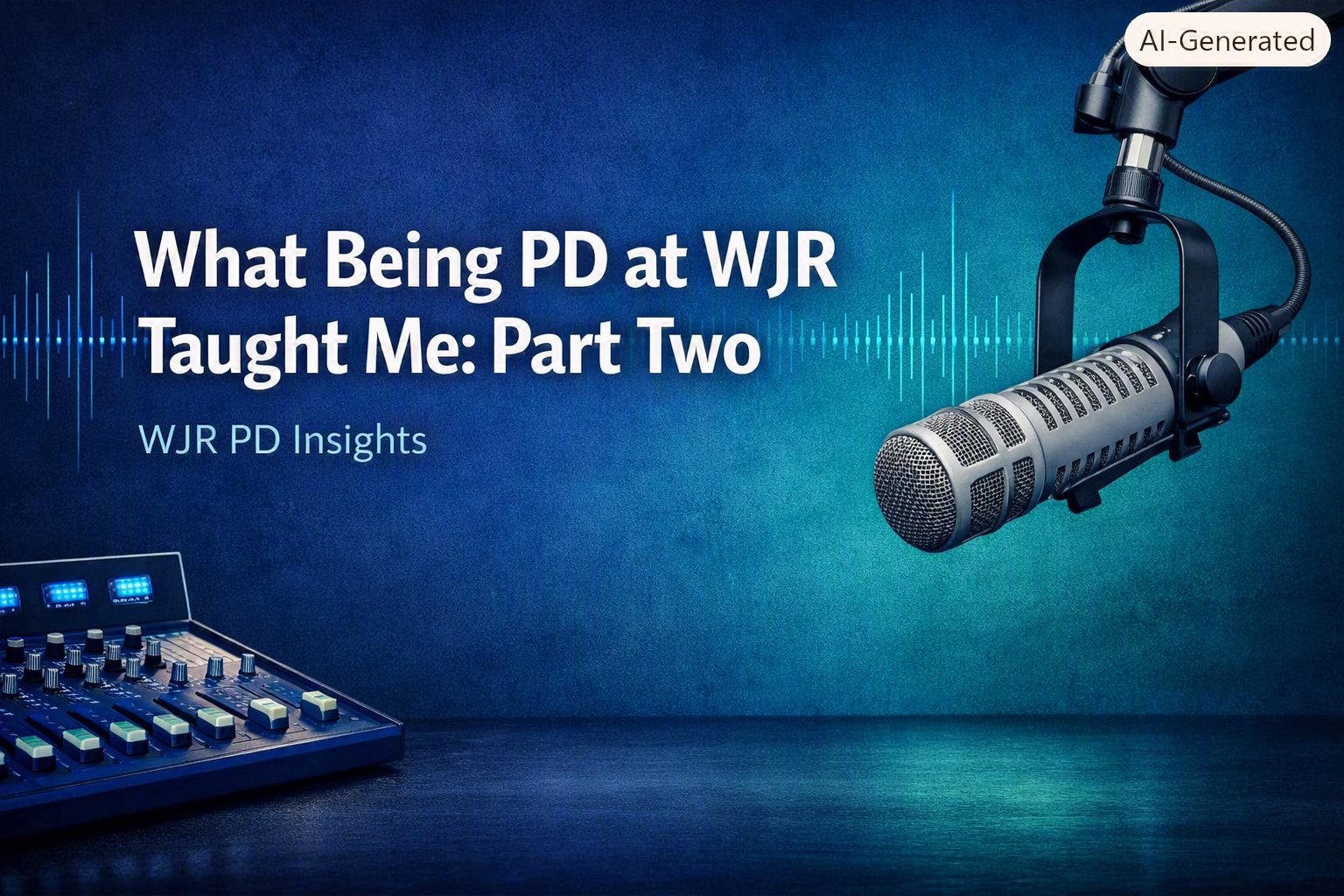 What I learned from being the PD at WJR: Part Two