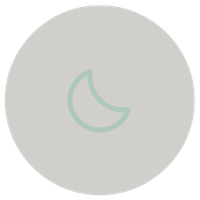A simple illustration of a crescent moon with a star silhouette.