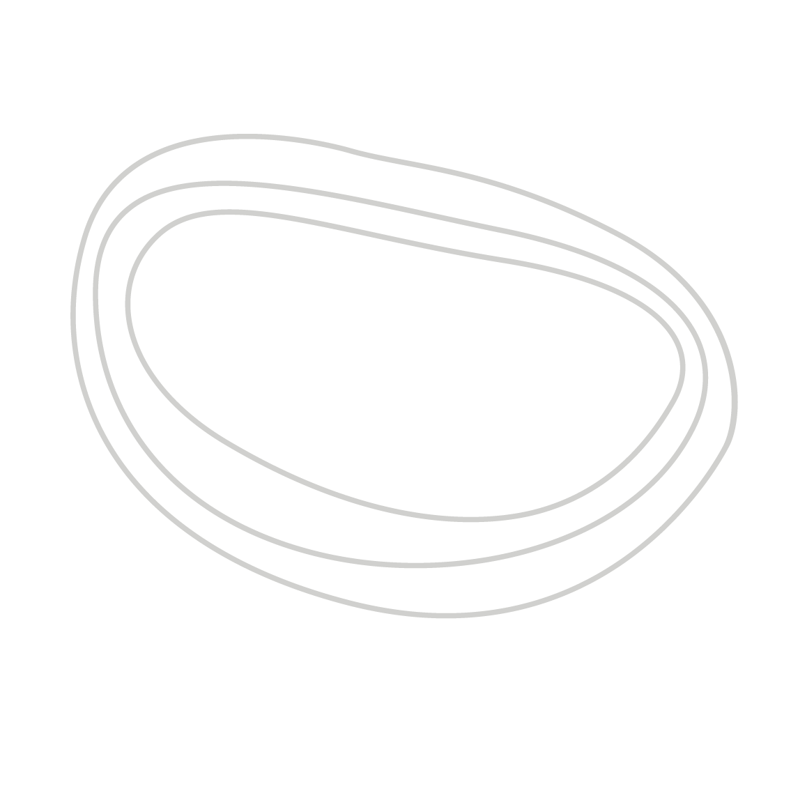 A black background with four concentric ovals outlined in white.