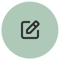 Icon of a pencil inside a square, representing writing or editing