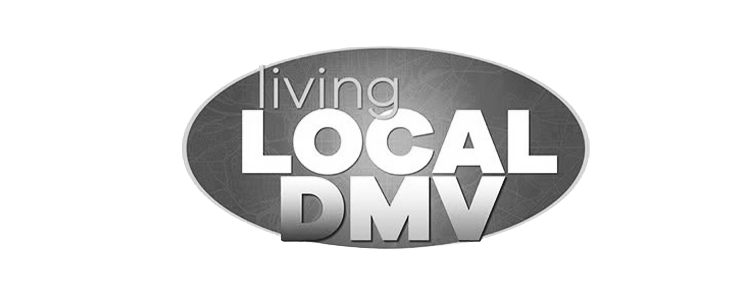 Living Local DMV logo badge with the words "living LOCAL DMV" inside an oval shape.