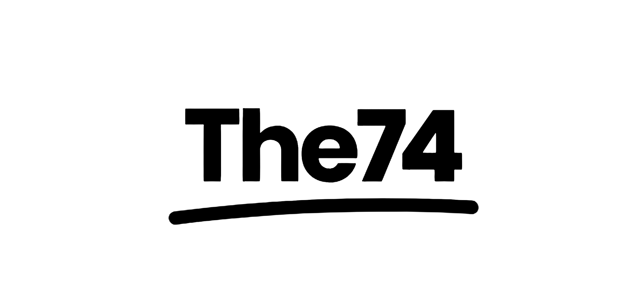 Black logo with the word 'the74' in stylized text.