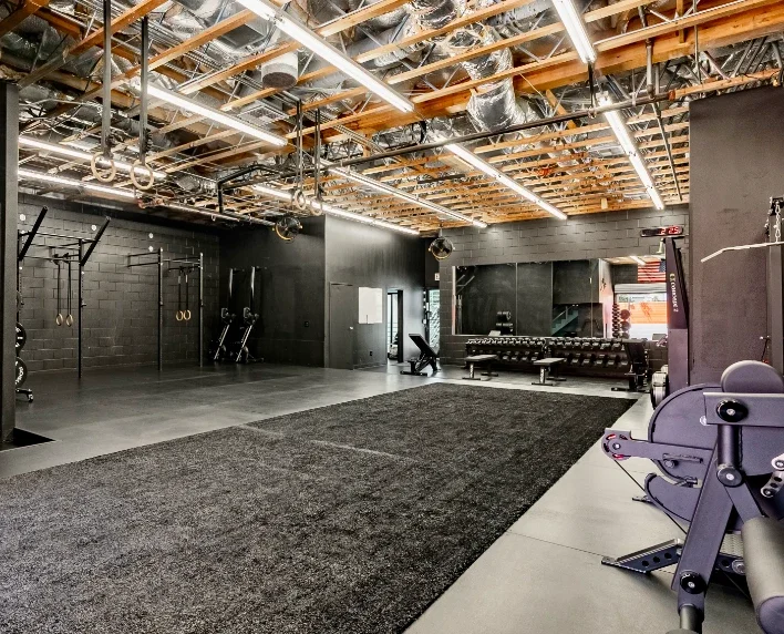 Functional fitness and conditioning area in Ocean Beach equipped with hanging rings and versatile strength equipment."