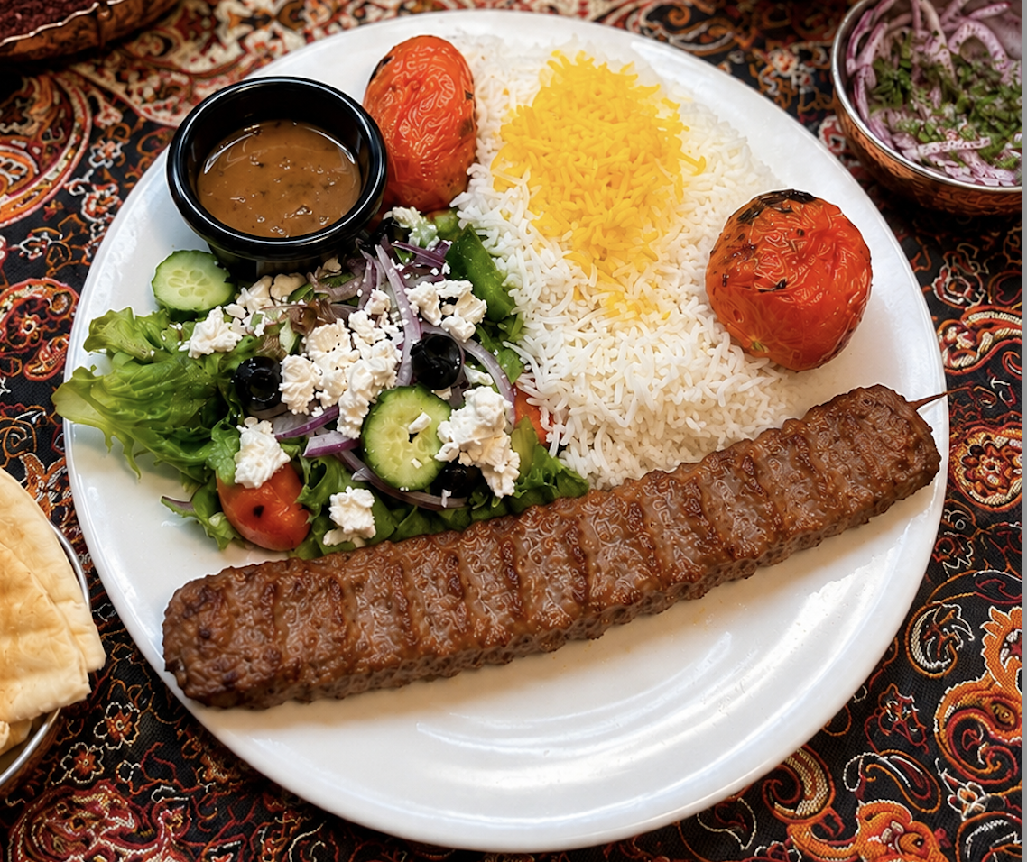 One Skewer Beef Koobideh Kabob Plate