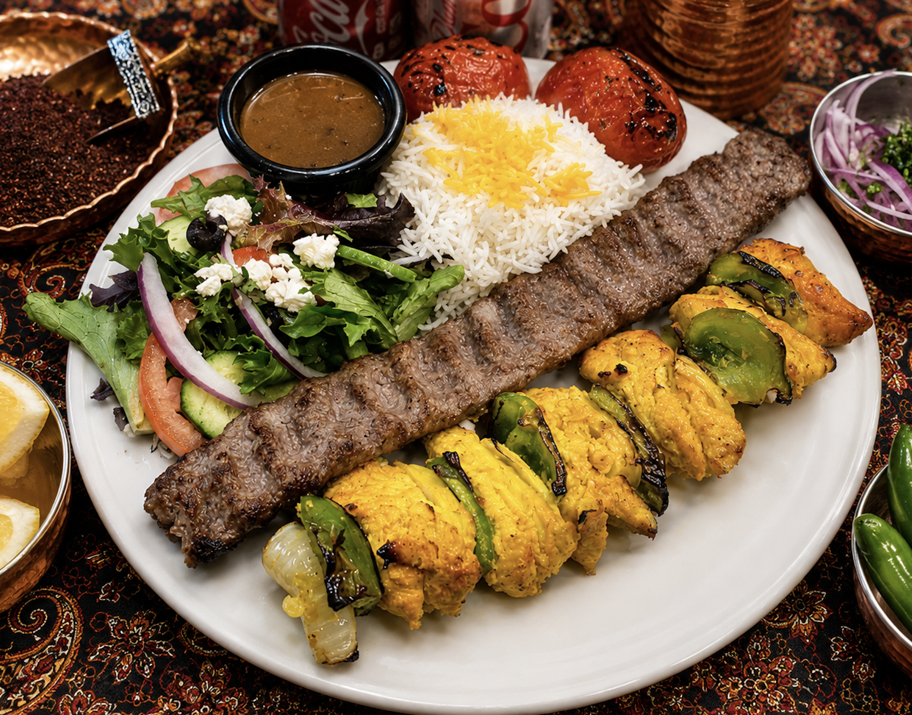 Chicken Shish Kabob and Beef Koobideh Combo