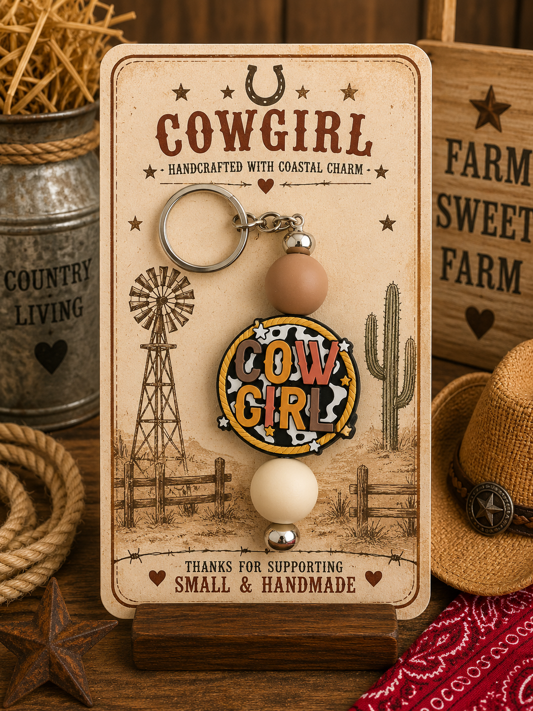 Cowgirl Keychain