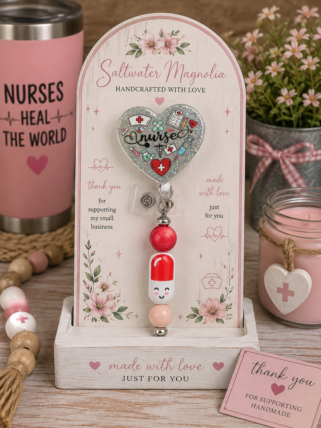 Red Nurse Badge Reel