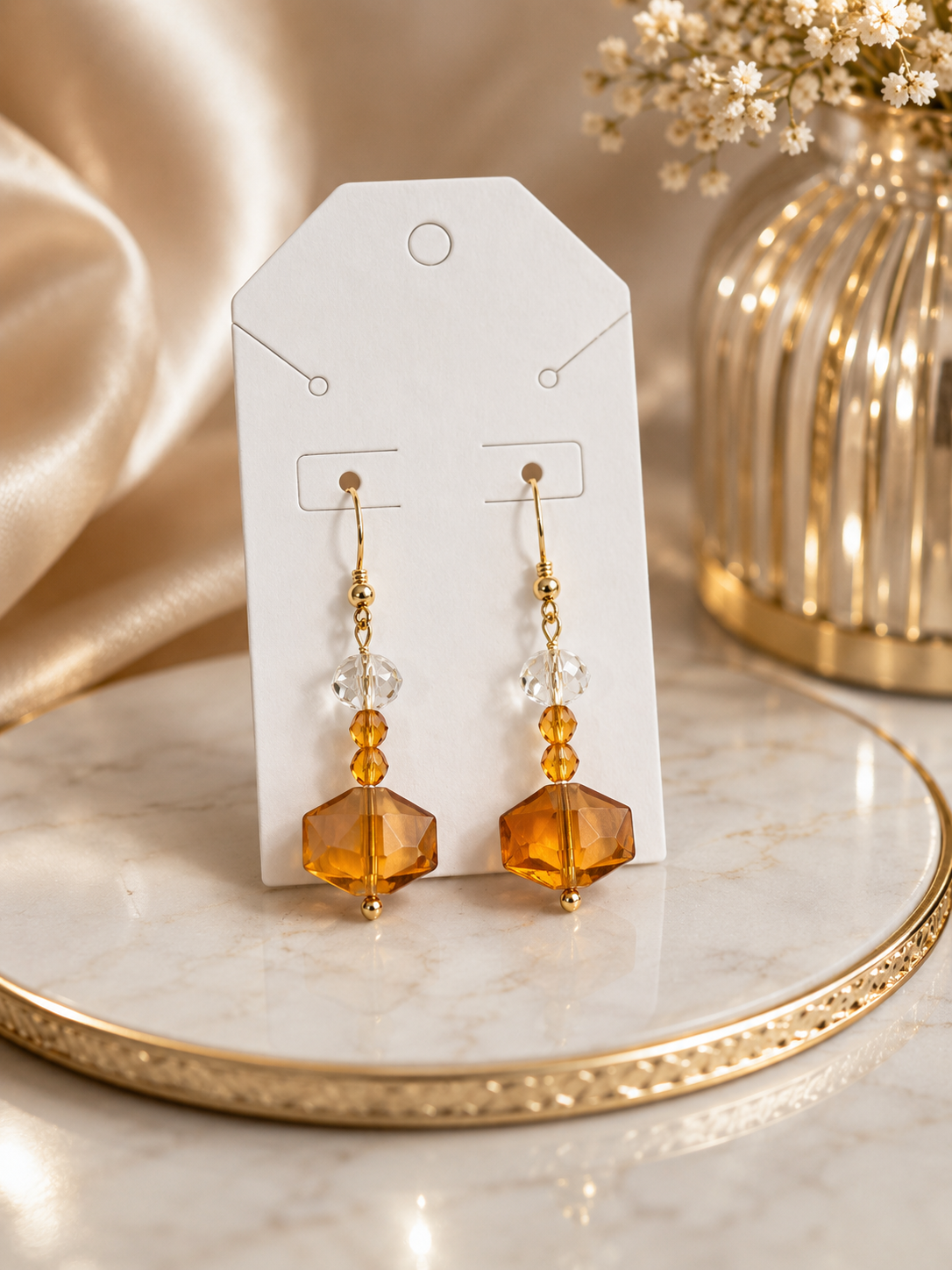Copper drop earrings