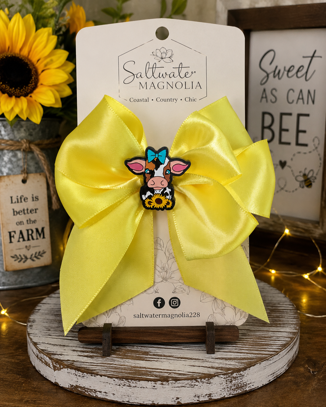 Colorful cow bow