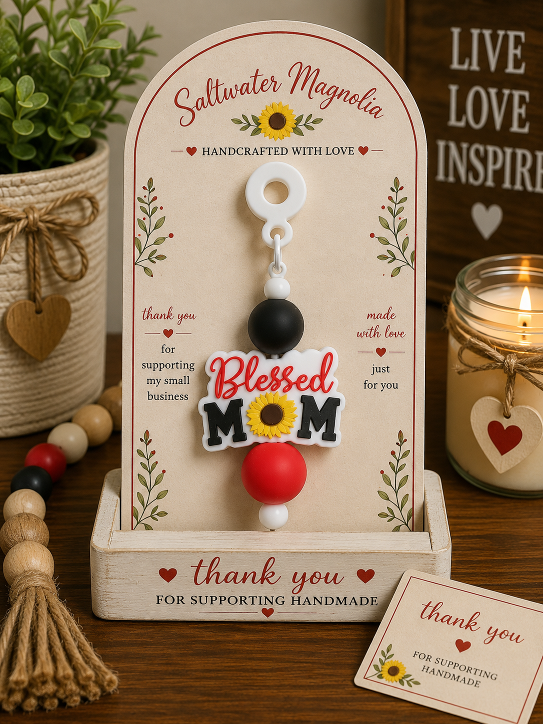 Blessed Mom Tumbler Charm
