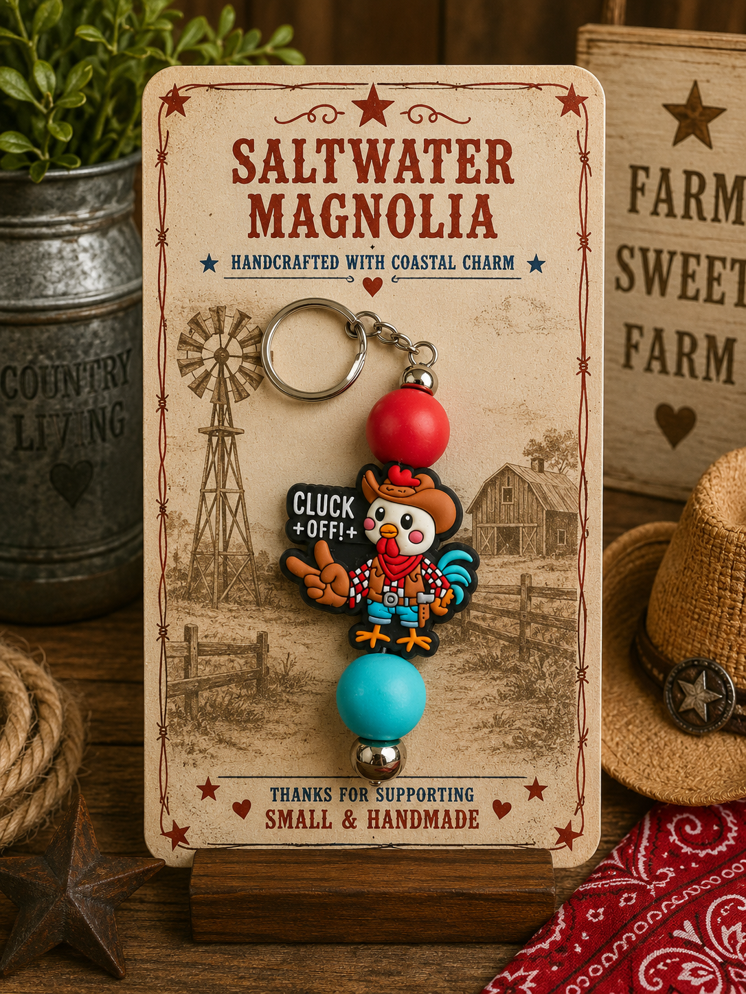 Cluck Off Keychain