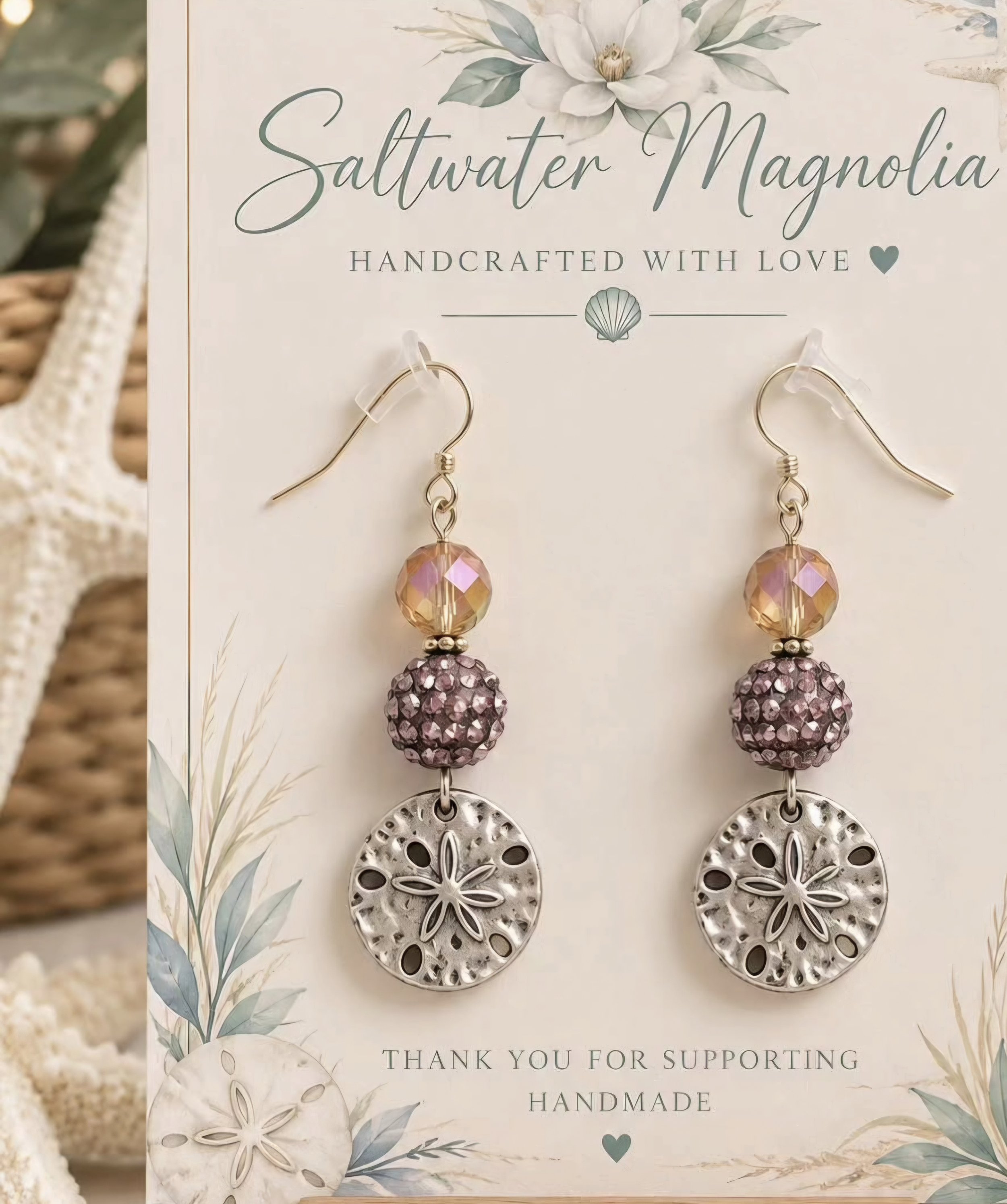 Pink Glitter Sand Dollar