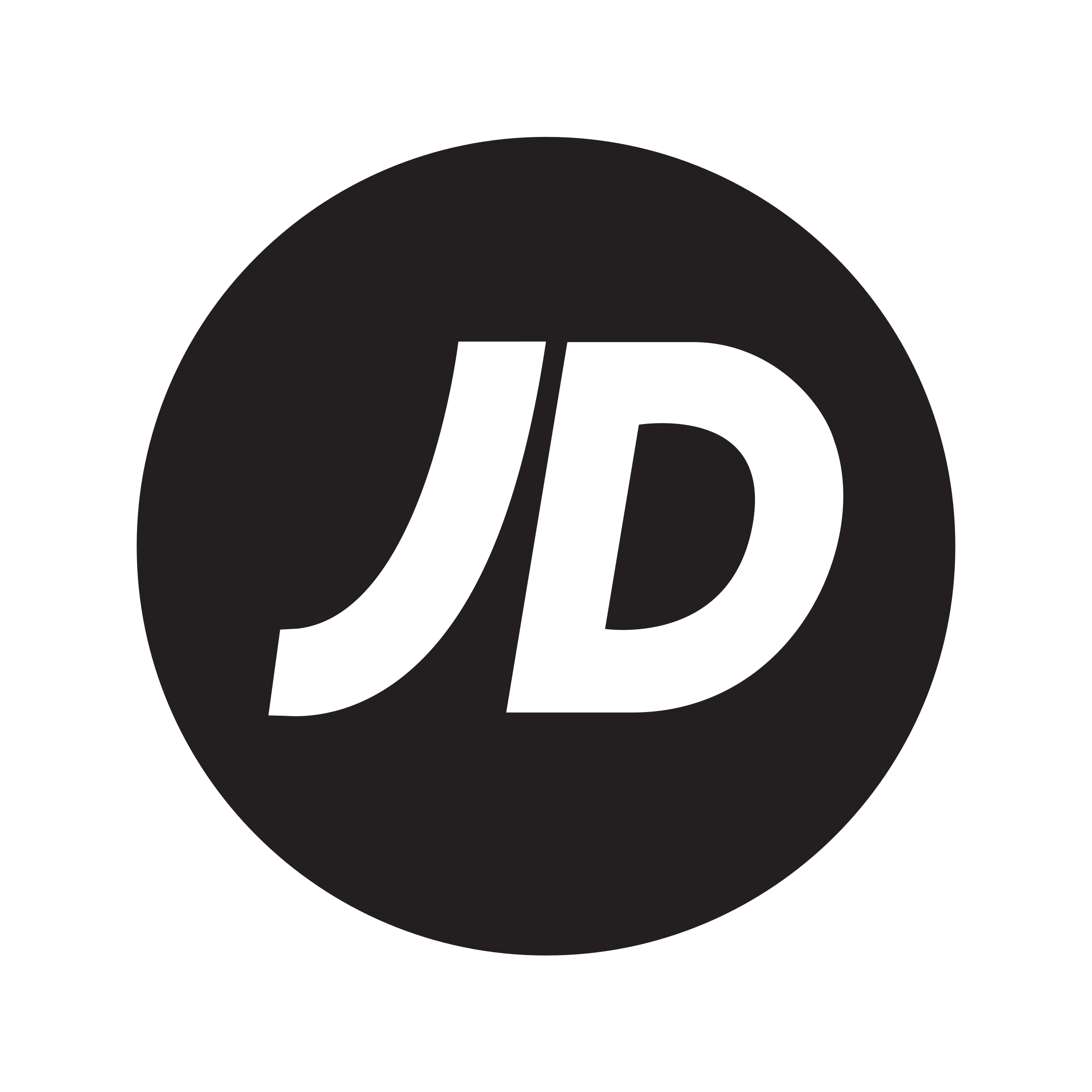 Close-up of a black and white logo featuring a stylized 'D' and a circular design.