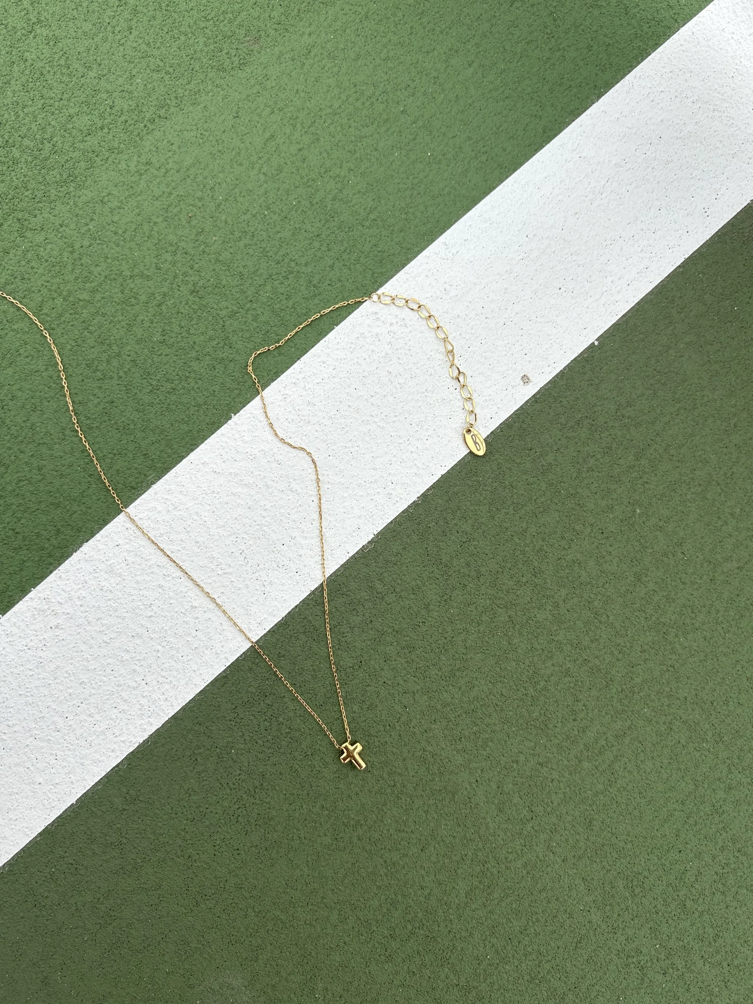 Gold Rooted Cross Necklace