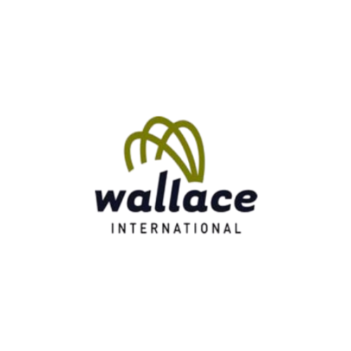 Wallace International logo with stylized green plant above the text.