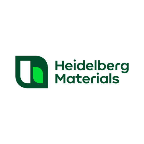 Heidelberg Materials logo featuring a stylized 'H' with green accents and the company name in green text.