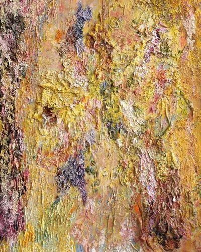 Responding Balancing the Rhythm of Chaos 3 Oil, acrylic, cloth, wax and sand on canvas 77 x 61 cm 2015