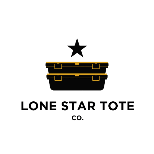 Logo of Lone Star Tote Co. featuring a star above two stacked tote bags, with the company name underneath.