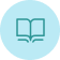 Open book icon with a light blue background.