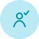 Sad face emoticon with a blue background