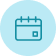 A calendar icon with a date marked, set against a light blue background.