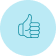 Thumbs-up icon with a blue background