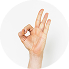 Hand making an OK gesture.