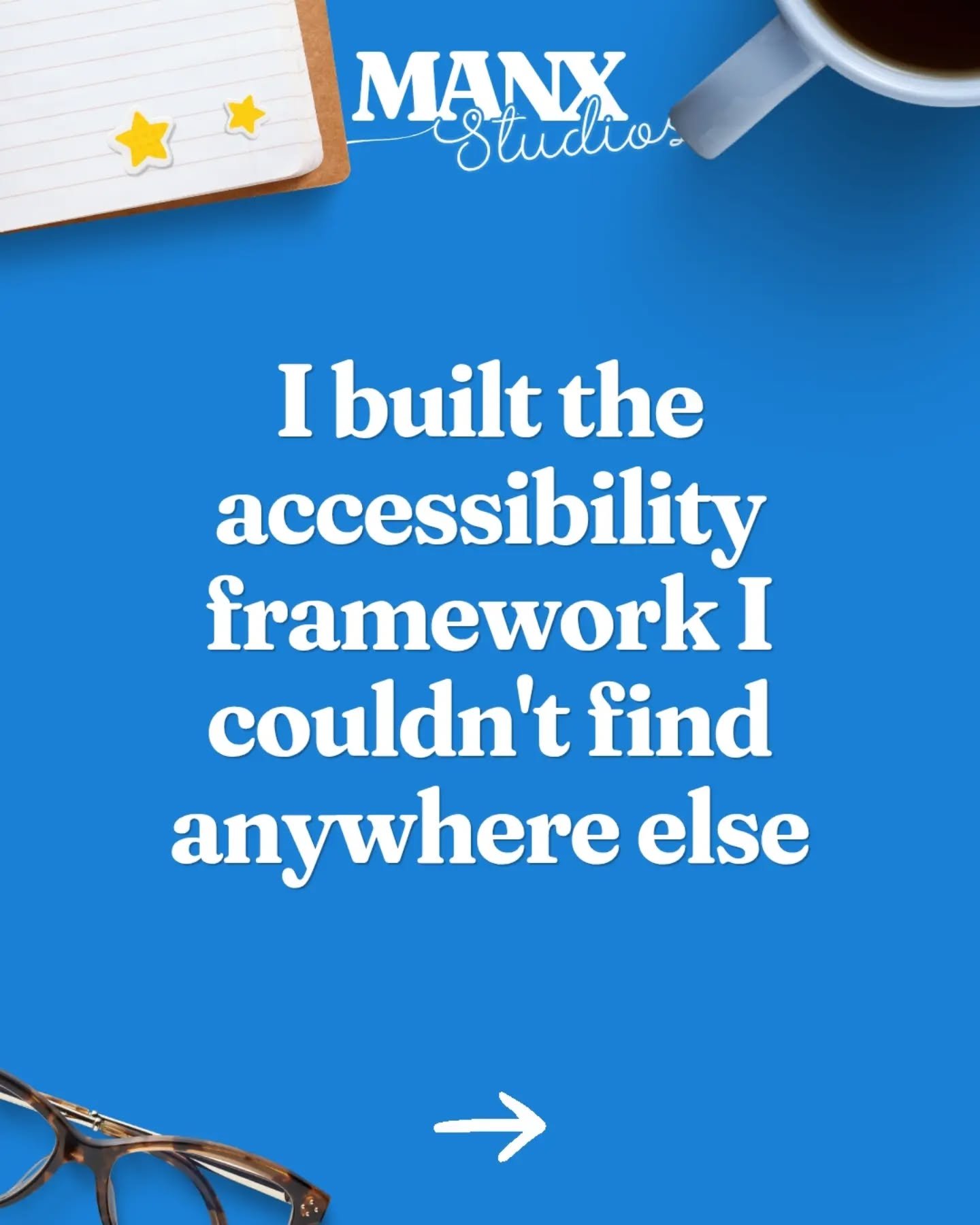I built the accessibility framework I couldn't find anywhere else.

Most accessibility resources are written for developers auditing code. Nothing for the people actually creating content, the ones writing captions, designing carousels, building webs