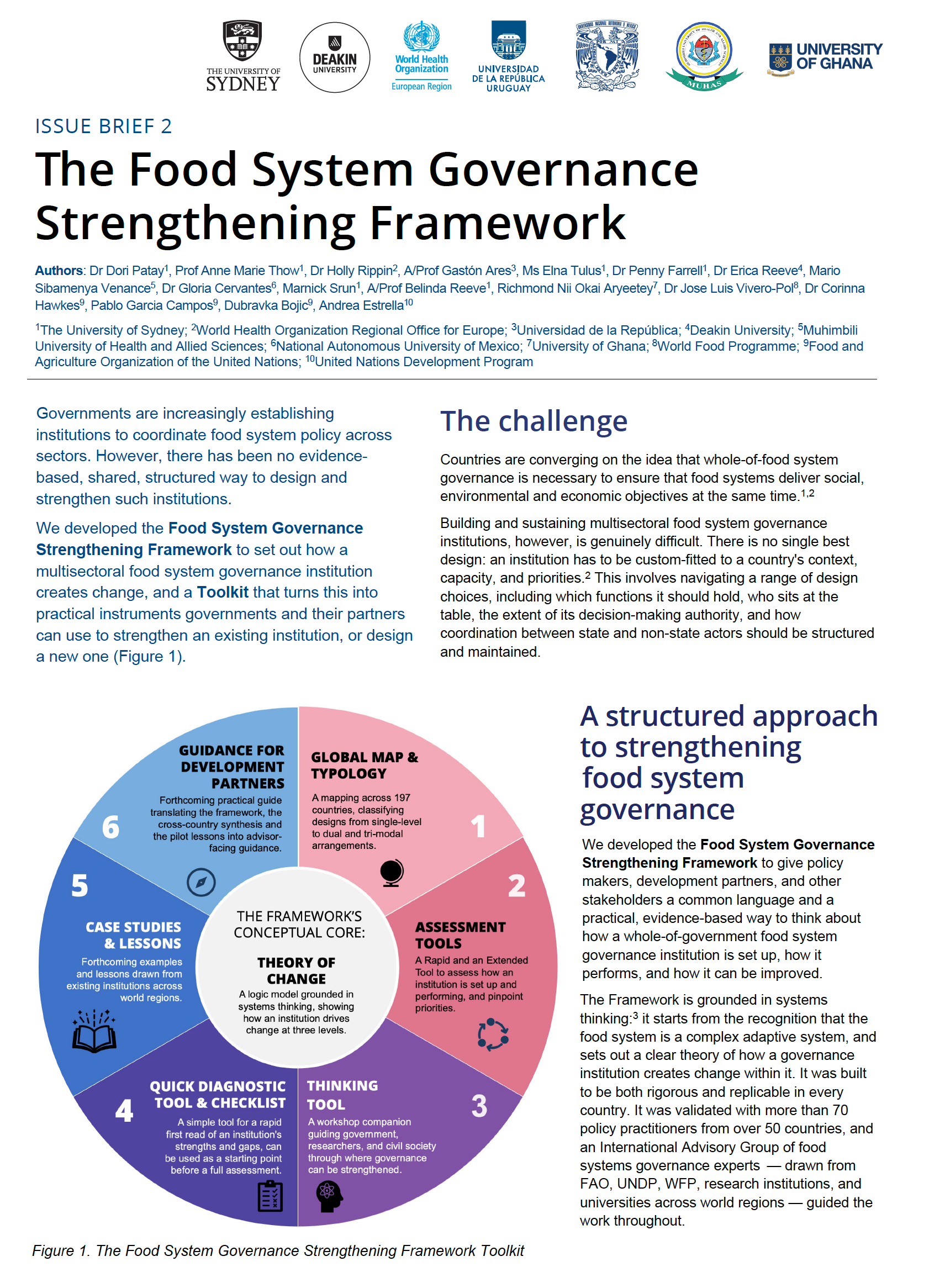 Cover of Issue Brief 2: The Food System Governance Strengthening Framework