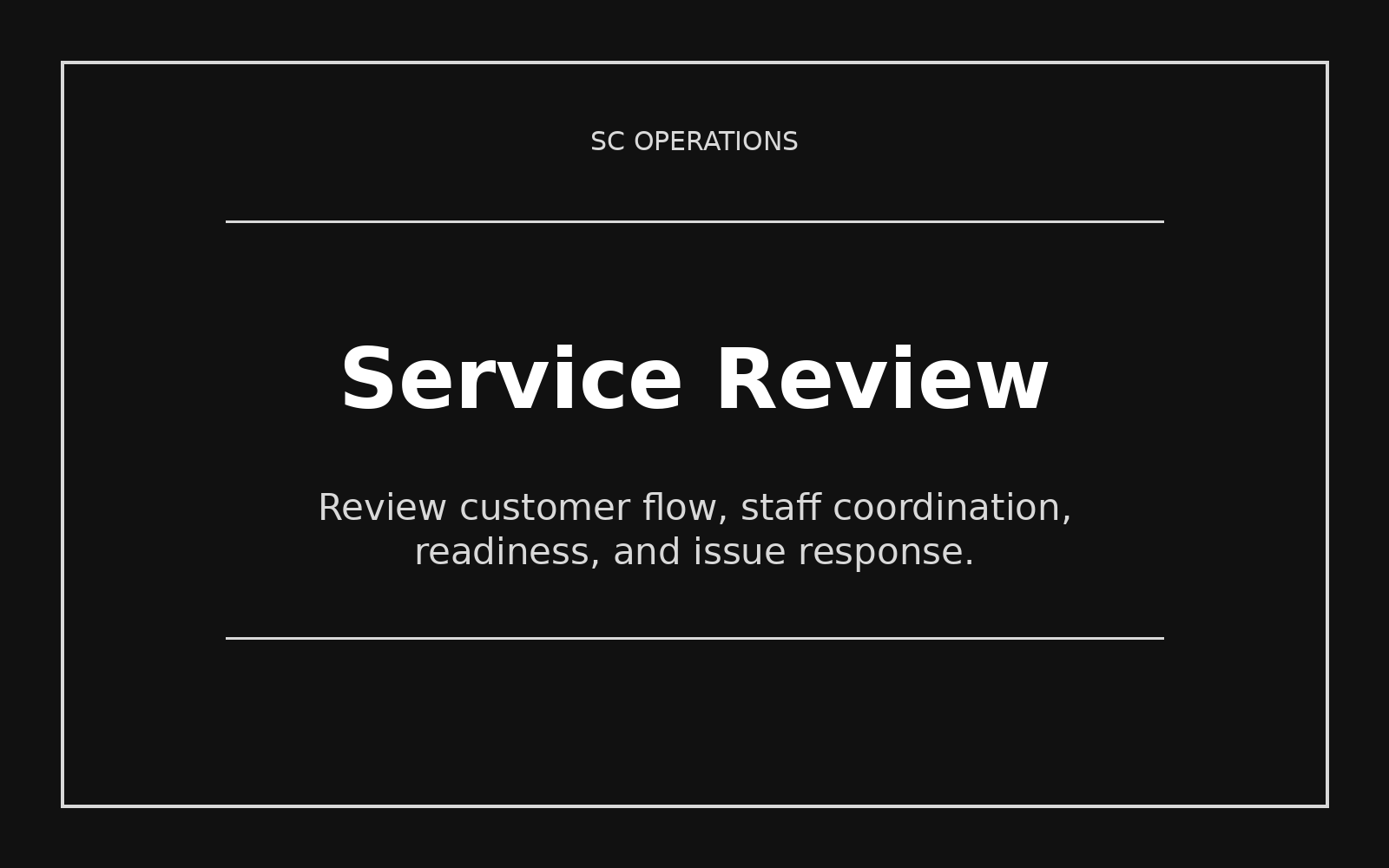 SC Operations graphic for Field and Service Operations Review service.