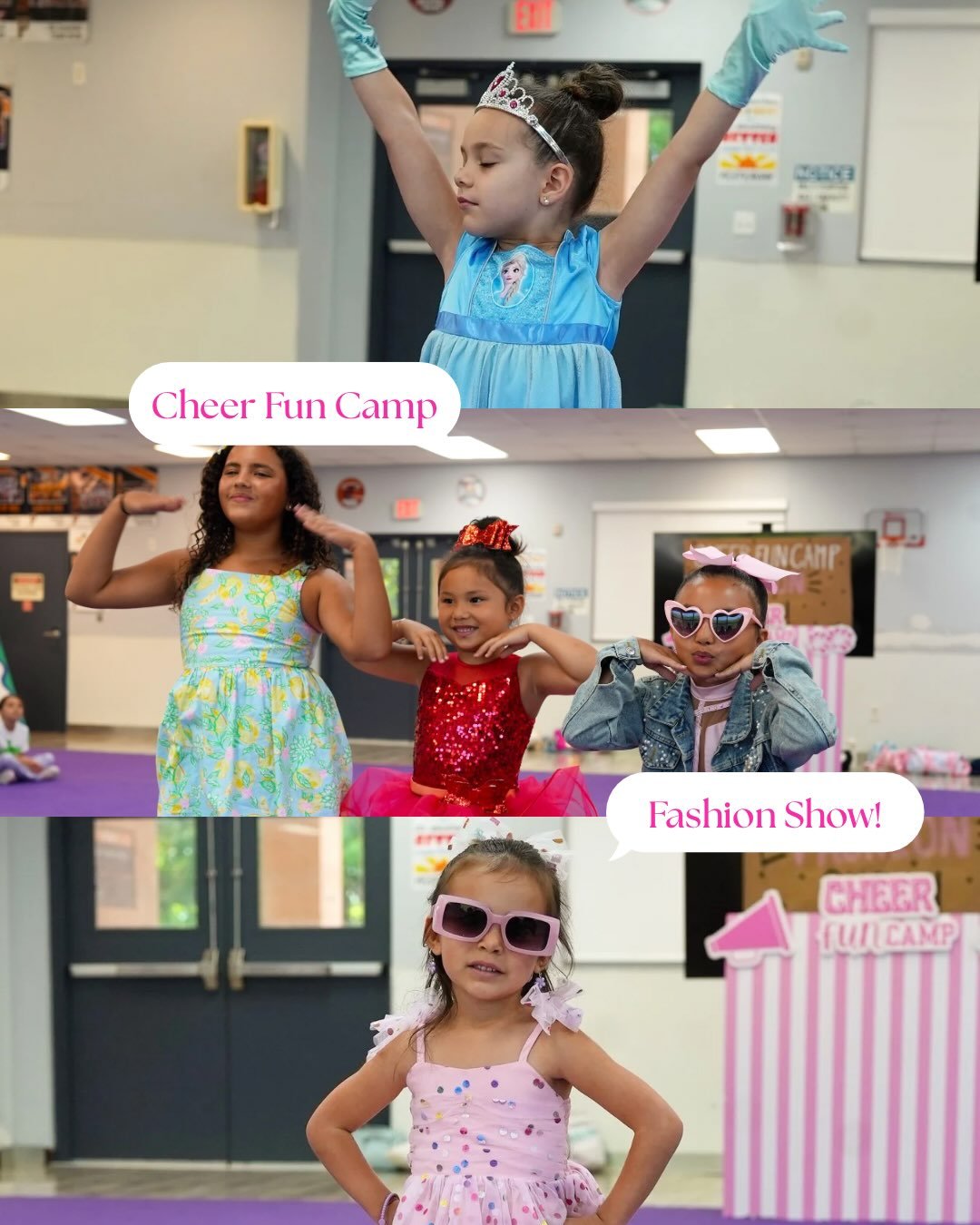 ✨ Strut, smile, repeat! 💖
Our Cheer Fun Camp runway was one of our favorite moments! It was so much fun watching each girl show off her unique style, personality, and confidence. From big smiles to fierce walks, every camper shined in her own specia