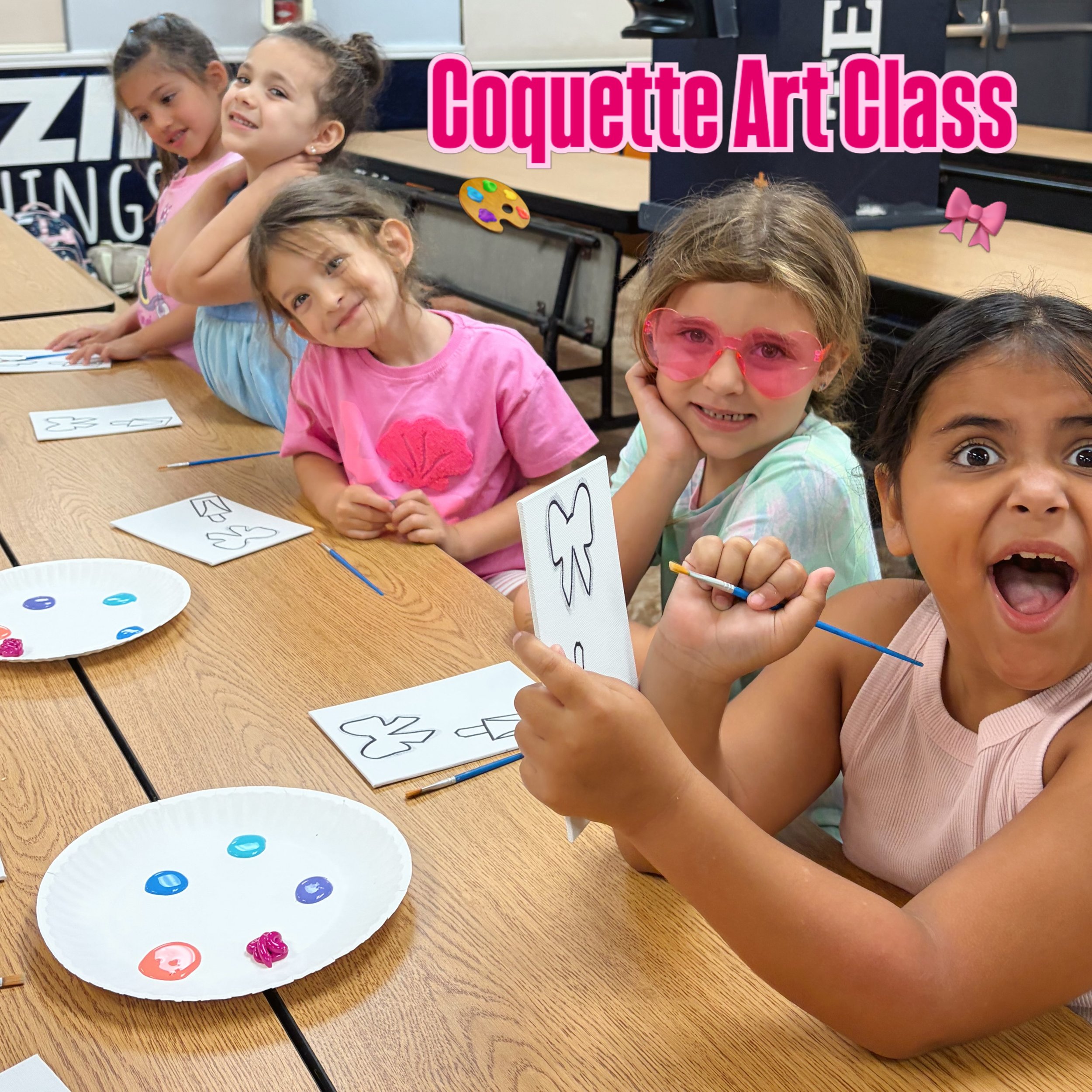 Our Wednesday Coquette Art Class! 🎀 Our campers are having a blast this week😆 So much fun summer memories