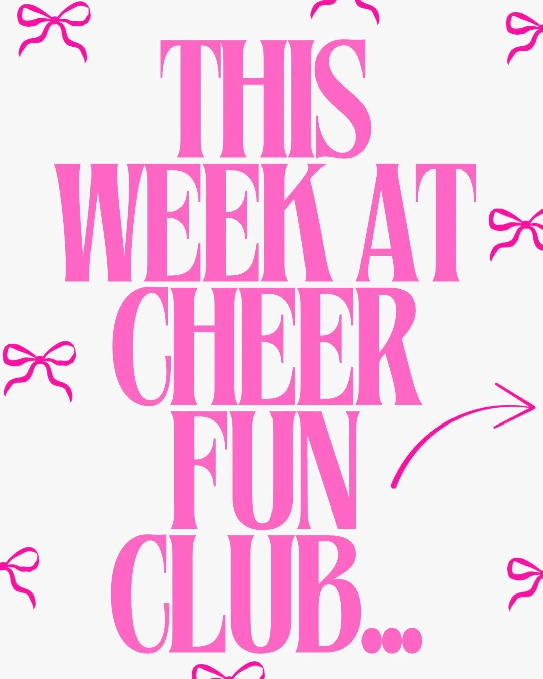 ✨ **CHEER FUN CLUB THIS WEEK!** 🎀📣

A little look at all the fun we&rsquo;ve been having at Cheer Fun Club this week! 💕 From learning new skills to cheering with friends, we&rsquo;re loving every minute with our cheerleaders!

Swipe to see our Che