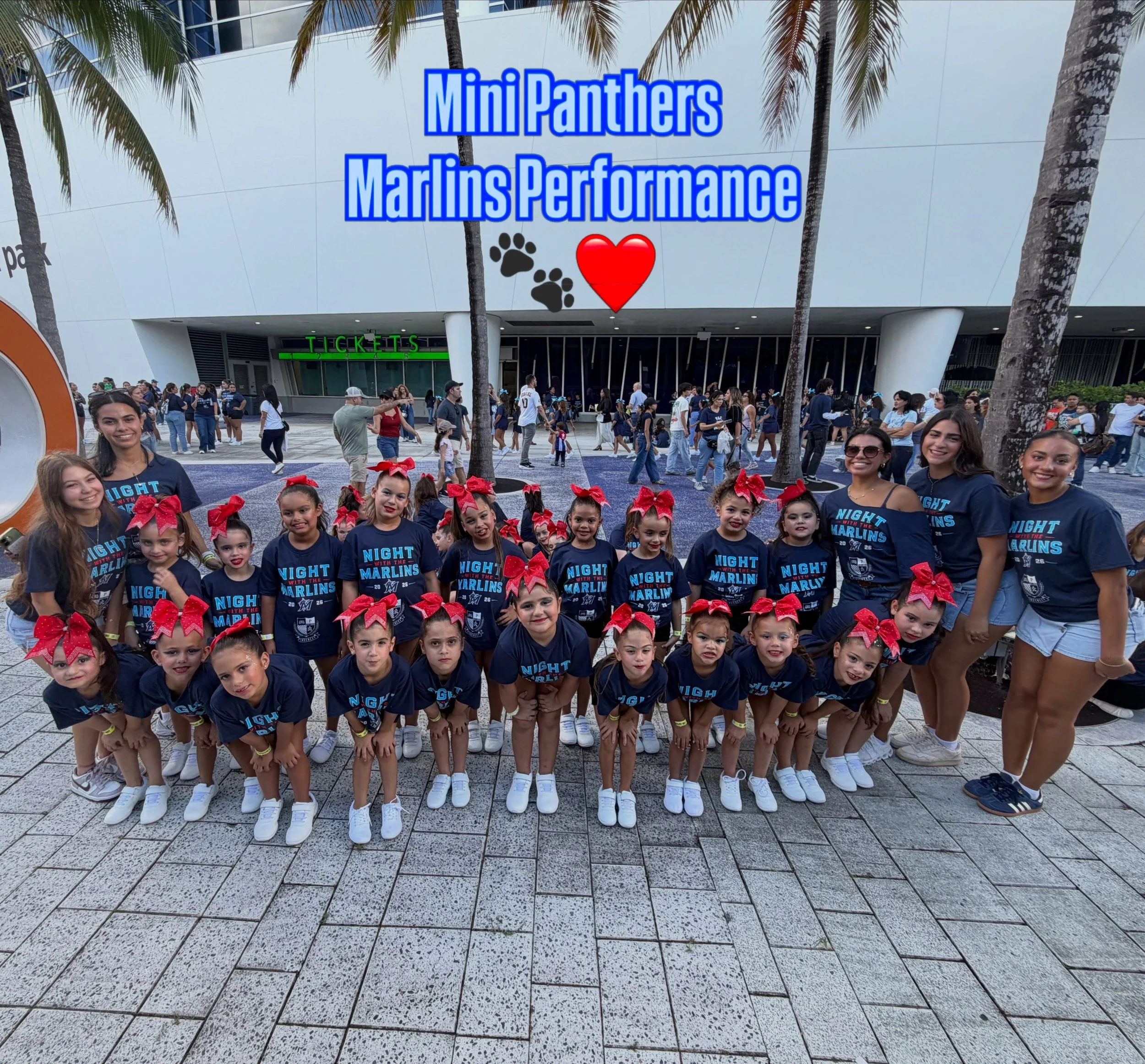 Our Mini Panthers at their first Marlins Park Performance! Great job @ppa_panthers ❤️🐾💙⚾️