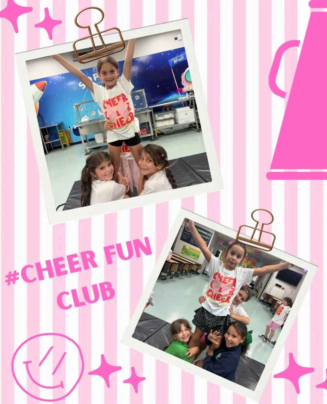Our Somerset Prep K-1st grade Cheer Fun Club in stunting class 🎀 #cfc #cheerforce #cheerleader #cheer