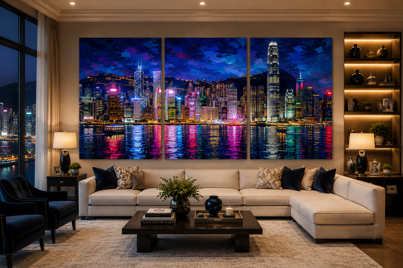 Hong Kong Harbor at Night