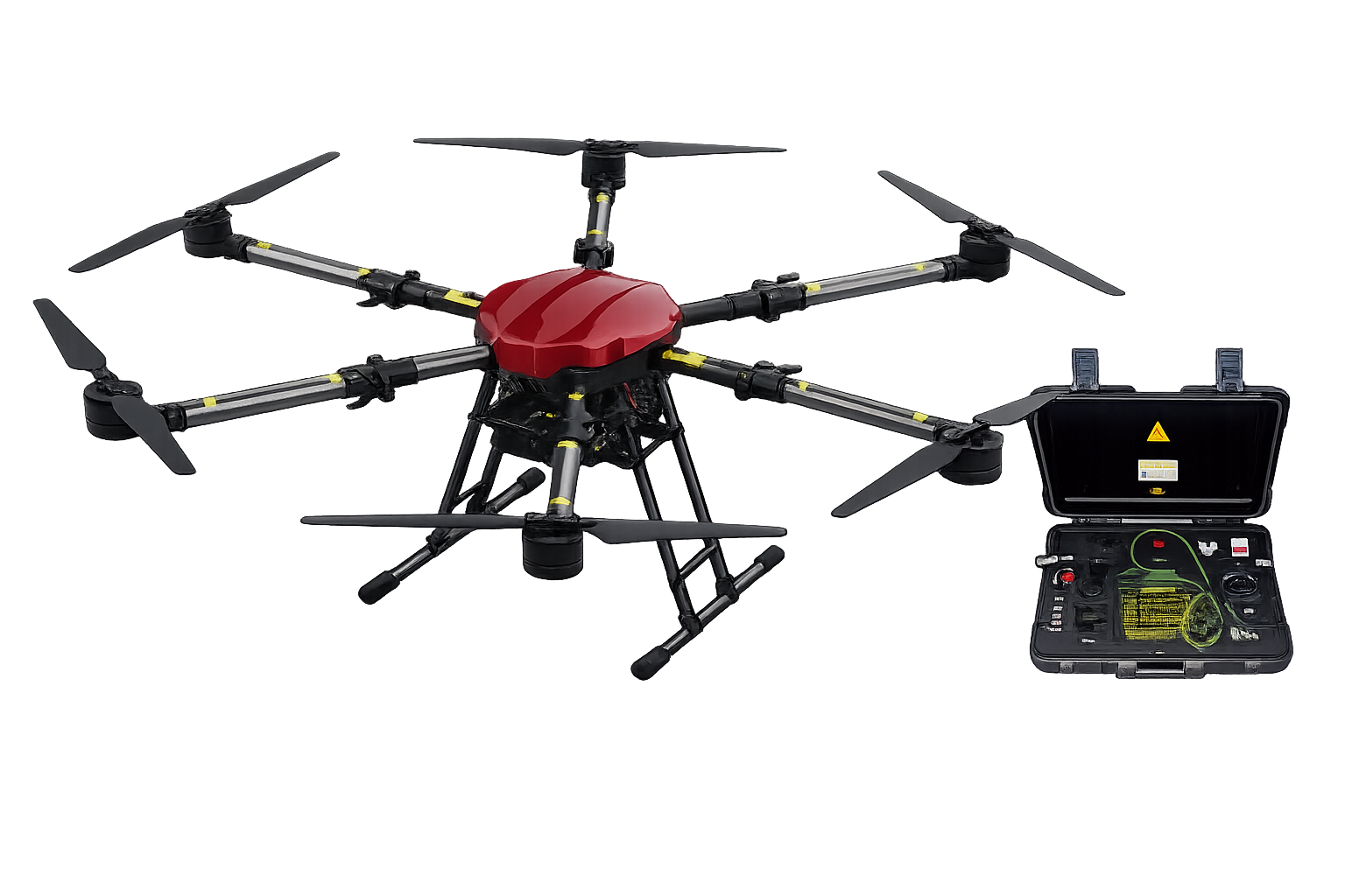 Tethered UAV system at industry exhibition