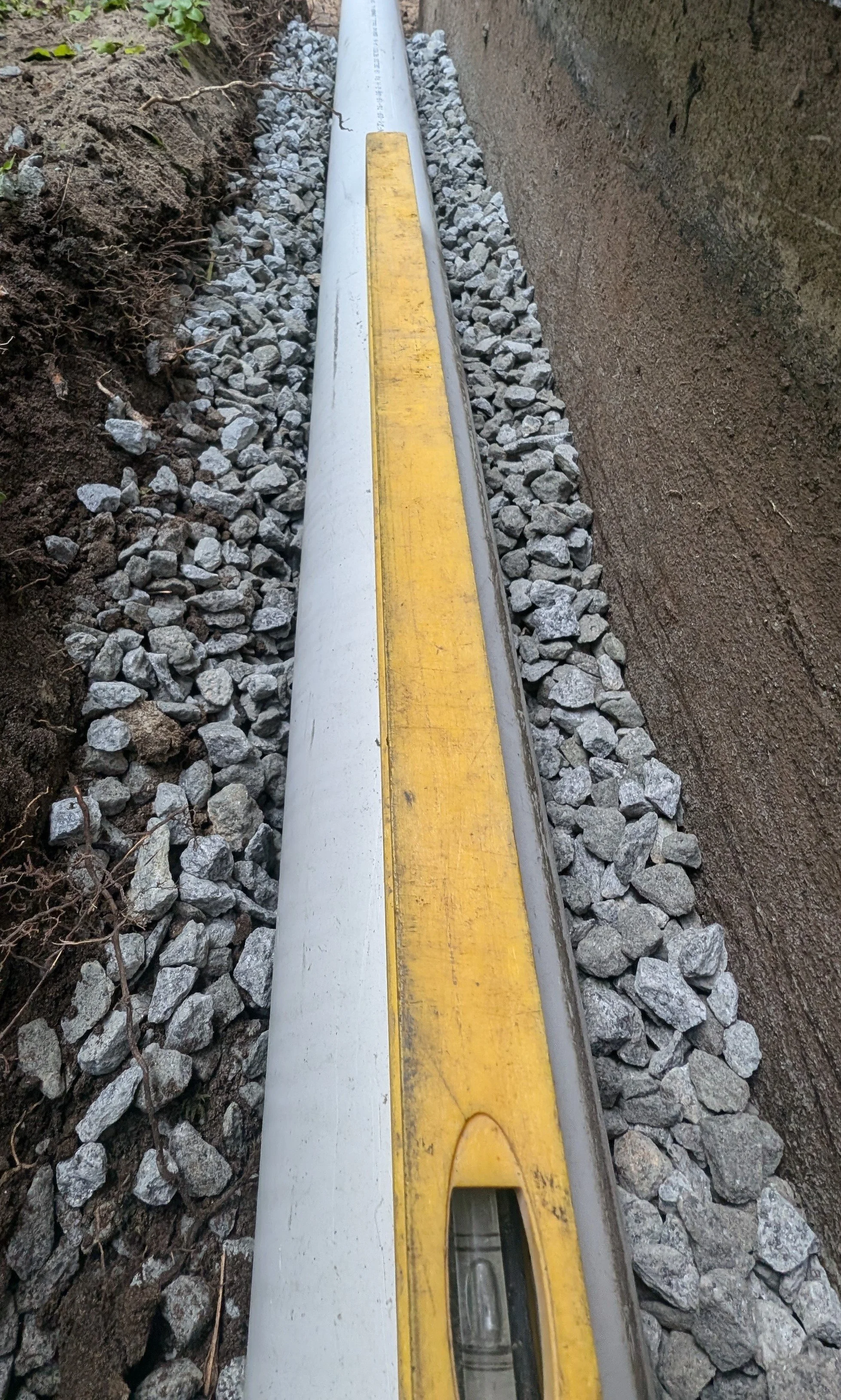 Perimeter drainage installation - Vancouver, BC backyard